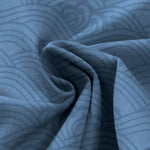 Buddha Stones Cotton Linen Crane Wave Pattern Women's Elastic Waist Wide Leg Pants With Pockets