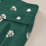 Buddha Stones Cotton Linen Vintage Daisy Floral Pattern Women's Elastic Waist Wide Leg Pants With Pockets