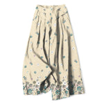 Buddha Stones Cotton Linen Vintage Daisy Floral Pattern Women's Elastic Waist Wide Leg Pants With Pockets