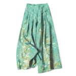 Buddha Stones Cotton Linen Bohemian Floral Gold Butterflies Pattern Women's Elastic Waist Wide Leg Pants With Pockets