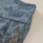 Buddha Stones Cotton Linen Vintage Leaf Pattern Women's Elastic Waist Wide Leg Pants With Pockets