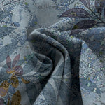 Buddha Stones Cotton Linen Vintage Leaf Pattern Women's Elastic Waist Wide Leg Pants With Pockets