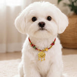 Buddha Stones Plaited Money Tree Fu Character Red String Luck Adjustable Cats Dogs Pet Collar