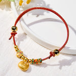 Buddha Stones Plaited Money Tree Fu Character Red String Luck Adjustable Cats Dogs Pet Collar