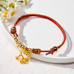 Buddha Stones Plaited Money Tree Fu Character Red String Luck Adjustable Cats Dogs Pet Collar