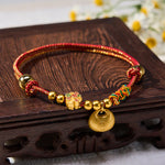 Buddha Stones Plaited Money Tree Fu Character Red String Luck Adjustable Cats Dogs Pet Collar