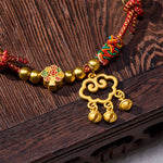 Buddha Stones Plaited Money Tree Fu Character Red String Luck Adjustable Cats Dogs Pet Collar