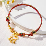 Buddha Stones Plaited Money Tree Fu Character Red String Luck Adjustable Cats Dogs Pet Collar