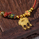 Buddha Stones Plaited Money Tree Fu Character Red String Luck Adjustable Cats Dogs Pet Collar