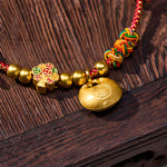 Buddha Stones Plaited Money Tree Fu Character Red String Luck Adjustable Cats Dogs Pet Collar