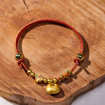 Buddha Stones Plaited Money Tree Fu Character Red String Luck Adjustable Cats Dogs Pet Collar