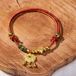 Buddha Stones Plaited Money Tree Fu Character Red String Luck Adjustable Cats Dogs Pet Collar