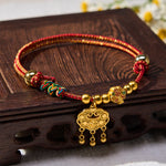 Buddha Stones Plaited Money Tree Fu Character Red String Luck Adjustable Cats Dogs Pet Collar