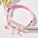 Buddha Stones Plaited String Rose Quartz Fish Relationships Adjustable Cats Dogs Pet Collar