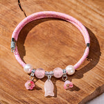 Buddha Stones Plaited String Rose Quartz Fish Relationships Adjustable Cats Dogs Pet Collar