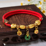 Buddha Stones Red String Fu Character Peace Buckle Strength Adjustable Cats Dogs Pet Collar