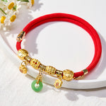 Buddha Stones Red String Fu Character Peace Buckle Strength Adjustable Cats Dogs Pet Collar