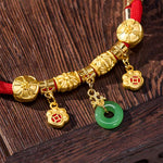 Buddha Stones Red String Fu Character Peace Buckle Strength Adjustable Cats Dogs Pet Collar