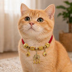 Buddha Stones Red String Fu Character Peace Buckle Strength Adjustable Cats Dogs Pet Collar