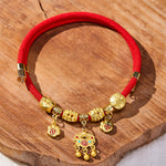 Buddha Stones Red String Fu Character Peace Buckle Strength Adjustable Cats Dogs Pet Collar