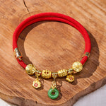 Buddha Stones Red String Fu Character Peace Buckle Strength Adjustable Cats Dogs Pet Collar
