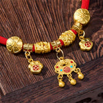 Buddha Stones Red String Fu Character Peace Buckle Strength Adjustable Cats Dogs Pet Collar