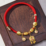 Buddha Stones Red String Fu Character Peace Buckle Strength Adjustable Cats Dogs Pet Collar