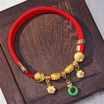 Buddha Stones Red String Fu Character Peace Buckle Strength Adjustable Cats Dogs Pet Collar