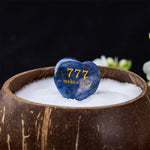 Buddha Stones "Step Into Luck and Wisdom" 777 Angel Number Heart-Shaped Enlightenment Crystal Palm Stone Decor Includes Gift Message Card