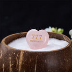 Buddha Stones "Step Into Luck and Wisdom" 777 Angel Number Heart-Shaped Enlightenment Crystal Palm Stone Decor Includes Gift Message Card