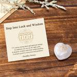 Buddha Stones "Step Into Luck and Wisdom" 777 Angel Number Heart-Shaped Enlightenment Crystal Palm Stone Decor Includes Gift Message Card