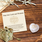 Buddha Stones "Step Into Luck and Wisdom" 777 Angel Number Heart-Shaped Enlightenment Crystal Palm Stone Decor Includes Gift Message Card