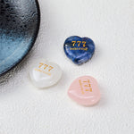 Buddha Stones "Step Into Luck and Wisdom" 777 Angel Number Heart-Shaped Enlightenment Crystal Palm Stone Decor Includes Gift Message Card