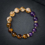 Buddha Stones Tiger Eye Amethyst Citrine Bead Courage Bracelet