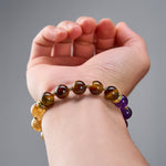 Buddha Stones Tiger Eye Amethyst Citrine Bead Courage Bracelet