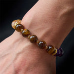 Buddha Stones Tiger Eye Amethyst Citrine Bead Courage Bracelet