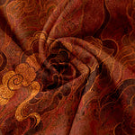 Buddha Stones Pure Cotton Oriental Cloud Pattern Women's Elastic Waist Pants With Pockets