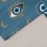 Buddha Stones Pure Cotton Mystic Evil Eye Pattern Women's Elastic Waist Pants With Pockets