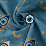 Buddha Stones Pure Cotton Mystic Evil Eye Pattern Women's Elastic Waist Pants With Pockets
