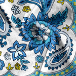Buddha Stones Pure Cotton Bohemian Paisley Floral Pattern Women's Elastic Waist Pants With Pockets