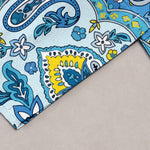 Buddha Stones Pure Cotton Bohemian Paisley Floral Pattern Women's Elastic Waist Pants With Pockets