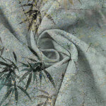 Buddha Stones Cotton Ink Bamboo Leaf Pattern Men's Short Sleeve Half Button Shirt