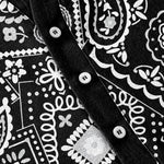 Buddha Stones Cotton Classic White Paisley Pattern Men's Short Sleeve Half Button Shirt