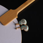 Buddha Stones Song Brocade Gourd Shaped Floral Blessing Handcrafted Drop Earrings