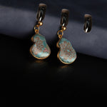 Buddha Stones Song Brocade Gourd Shaped Floral Blessing Handcrafted Drop Earrings