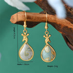 Buddha Stones Song Brocade Colorful Tone Floral Prosperity Drop Earrings