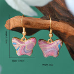 Buddha Stones Song Brocade Colorful Tone Floral Prosperity Drop Earrings