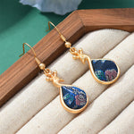 Buddha Stones Song Brocade Colorful Tone Floral Prosperity Drop Earrings