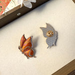 Buddha Stones Handcrafted Butterfly with Rhinestone Transformation Tone Alloy Brooch
