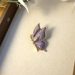 Buddha Stones Handcrafted Butterfly with Rhinestone Transformation Tone Alloy Brooch